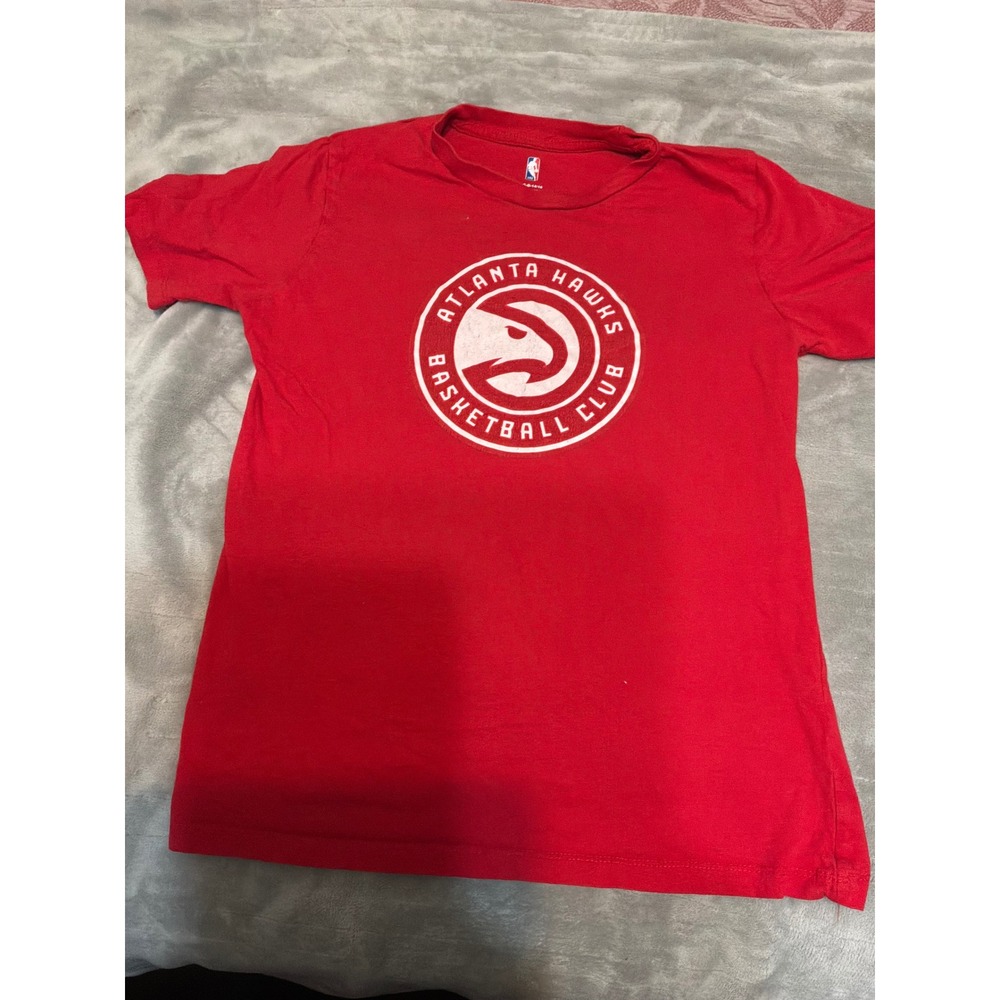 NBA Atlanta Hawks Kids Red Graphic T-Shirt Size L 14/16 Basketball Tee